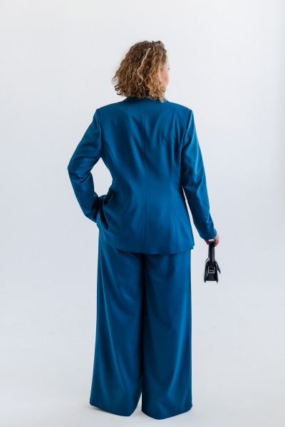 Демисезонный костюм из вискозы: брюки и жакет Ollsy 05136 морская волна - фото 14