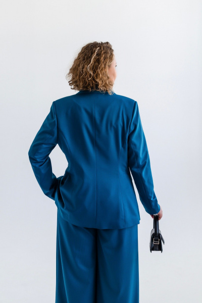 Демисезонный костюм из вискозы: брюки и жакет Ollsy 05136 морская волна - фото 13