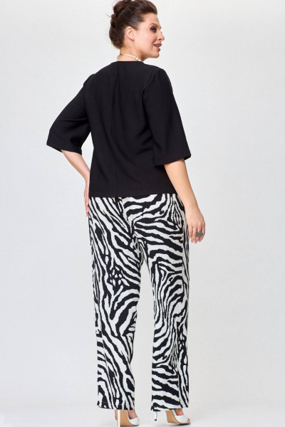 Легкая вискозная блуза с жатым эффектом SOVA 11217 черный - фото 4