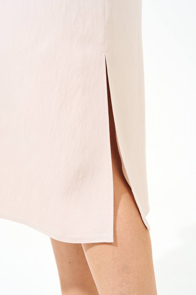 Платье-рубашка из вискозы с накладными карманами и кулисой IVA 1377 бежевый - фото 7