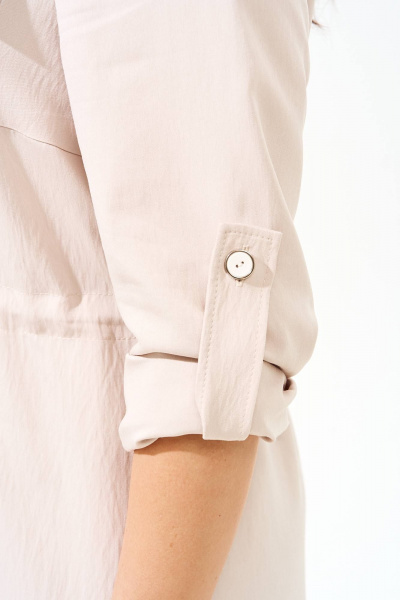 Платье-рубашка из вискозы с накладными карманами и кулисой IVA 1377 бежевый - фото 5