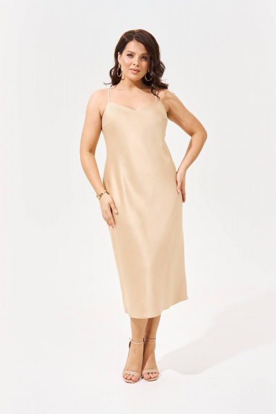 Платье IVA 1587 бежевый - фото 1