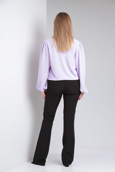 Блуза свободного кроя из вискозы с длинным рукавом и сборкой Modema м.546/2 - фото 8