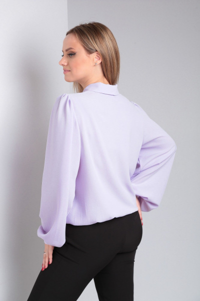 Блуза свободного кроя из вискозы с длинным рукавом и сборкой Modema м.546/2 - фото 3