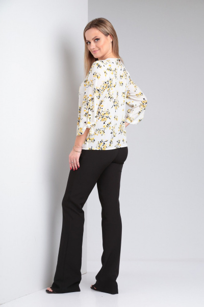 Блуза прямого силуэта из вискозы с V-образным вырезом и разрезом Modema м.746/2 - фото 6