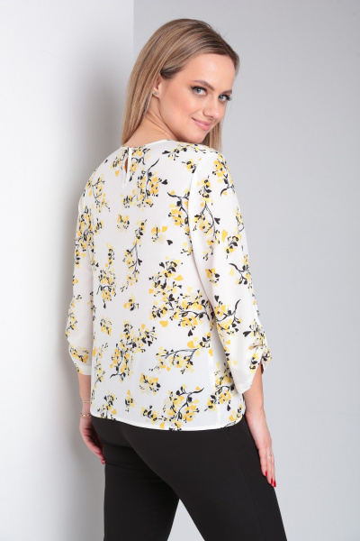 Блуза прямого силуэта из вискозы с V-образным вырезом и разрезом Modema м.746/2 - фото 3