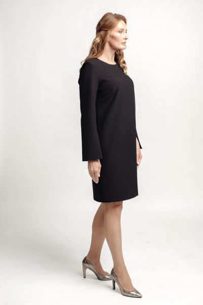 Платье классического кроя на подкладке из текстиля с шлицей FASHION CENTRE Пв-3284 черный - фото 3