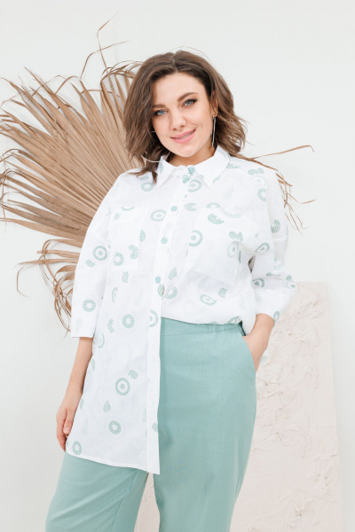 Блуза, брюки OVERYOU М102-1 мятный - фото 10