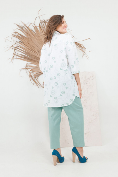 Блуза, брюки OVERYOU М102-1 мятный - фото 9