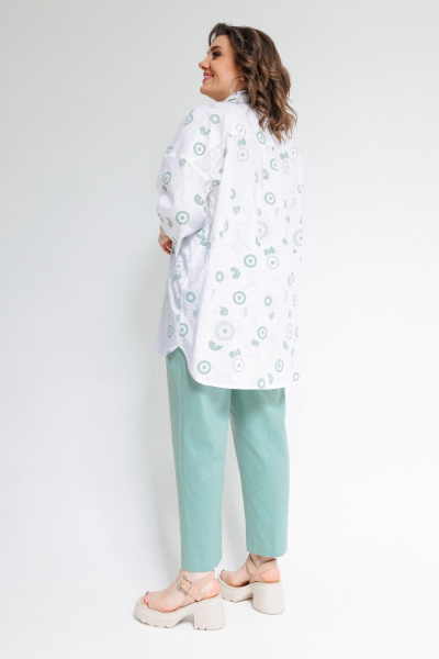 Блуза, брюки OVERYOU М102-1 мятный - фото 7