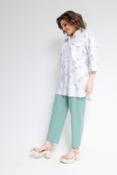 Блуза, брюки OVERYOU М102-1 мятный - фото 6
