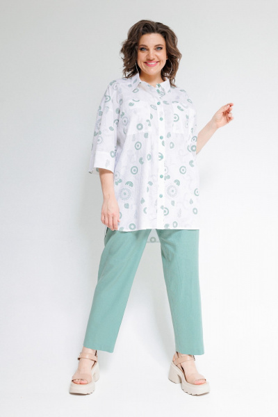 Блуза, брюки OVERYOU М102-1 мятный - фото 4