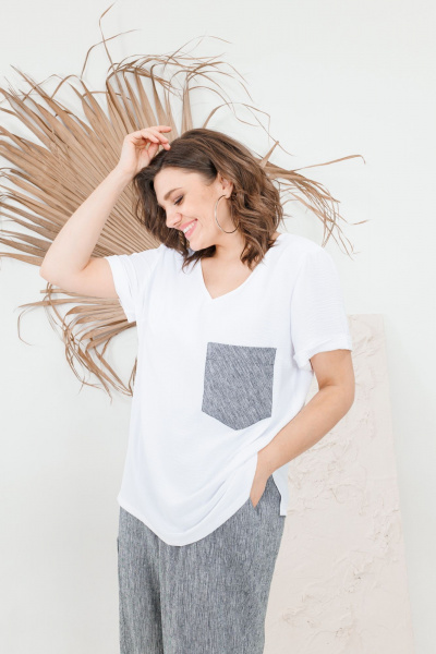 Брюки, футболка OVERYOU М103 черно-белый - фото 12