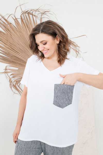 Брюки, футболка OVERYOU М103 черно-белый - фото 11