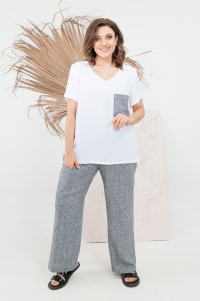 Брюки, футболка OVERYOU М103 черно-белый - фото 10