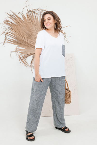 Брюки, футболка OVERYOU М103 черно-белый - фото 9