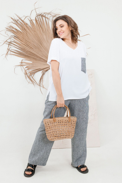 Брюки, футболка OVERYOU М103 черно-белый - фото 8