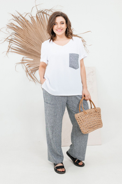 Брюки, футболка OVERYOU М103 черно-белый - фото 7