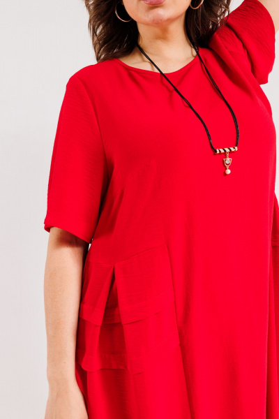 Платье OVERYOU М107-2 красный - фото 11