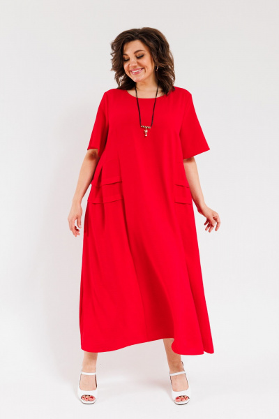 Платье OVERYOU М107-2 красный - фото 7