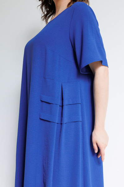 Легкое бохо платье Миди с коротким рукавом и складками OVERYOU М107 василек - фото 7