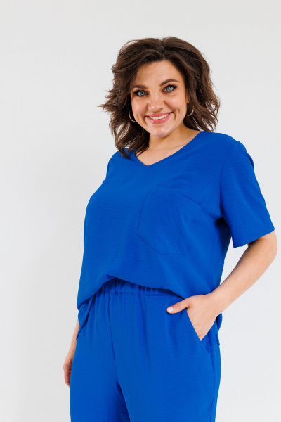 Костюм Брюки и Топ свободного кроя для летних образов OVERYOU М111/2 василек - фото 10