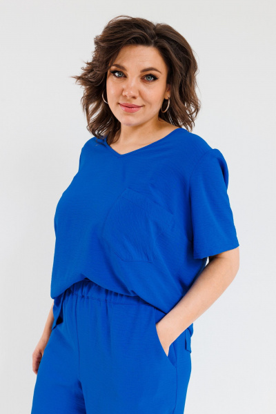 Костюм Брюки и Топ свободного кроя для летних образов OVERYOU М111/2 василек - фото 9