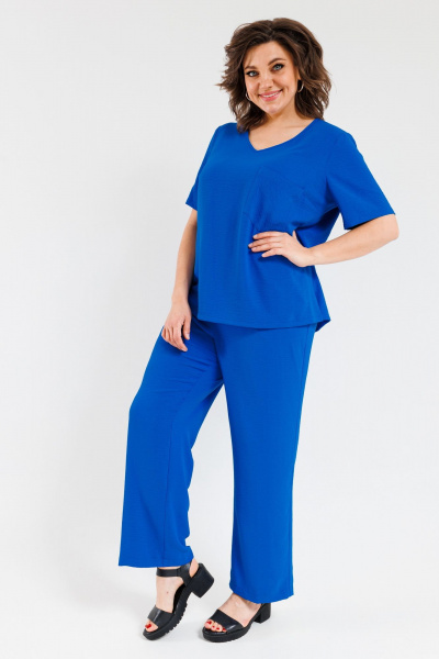 Костюм Брюки и Топ свободного кроя для летних образов OVERYOU М111/2 василек - фото 8