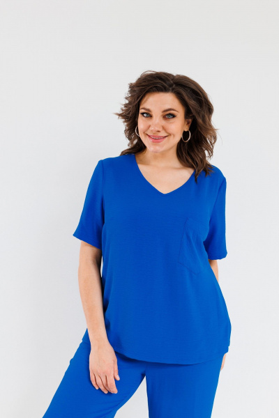 Костюм Брюки и Топ свободного кроя для летних образов OVERYOU М111/2 василек - фото 6