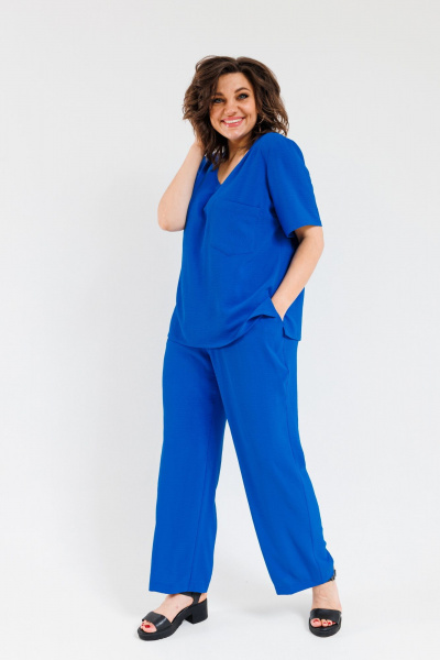 Костюм Брюки и Топ свободного кроя для летних образов OVERYOU М111/2 василек - фото 5