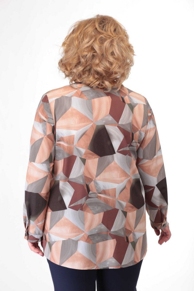 Блуза с складками на плечах и рукавом 60см из текстиля Орхидея 1027 - фото 3