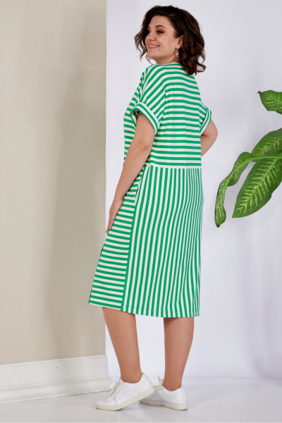 Летнее платье прямого силуэта с карманами и в полоску AVA fashion М-034 - фото 8