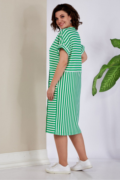 Летнее платье прямого силуэта с карманами и в полоску AVA fashion М-034 - фото 7