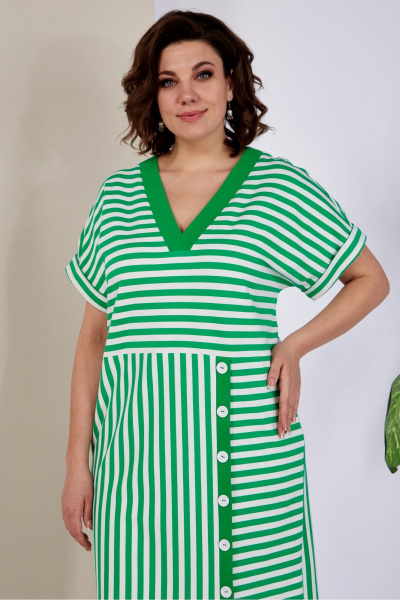 Летнее платье прямого силуэта с карманами и в полоску AVA fashion М-034 - фото 6