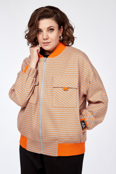 Демисезонный бомбер свободного кроя с карманами AVA fashion М-041 - фото 7