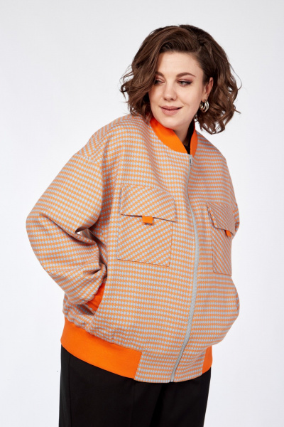 Демисезонный бомбер свободного кроя с карманами AVA fashion М-041 - фото 6