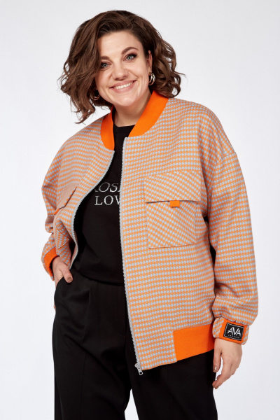 Демисезонный бомбер свободного кроя с карманами AVA fashion М-041 - фото 5