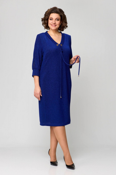 Платье в стиле Нарядное из хлопка с возможностью завязки Solomeya Lux 970 электрик - фото 9