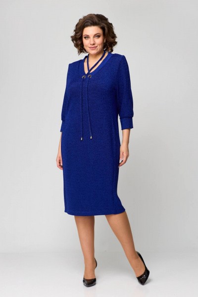 Платье в стиле Нарядное из хлопка с возможностью завязки Solomeya Lux 970 электрик - фото 8