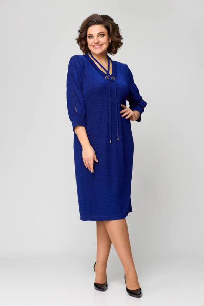 Платье в стиле Нарядное из хлопка с возможностью завязки Solomeya Lux 970 электрик - фото 7