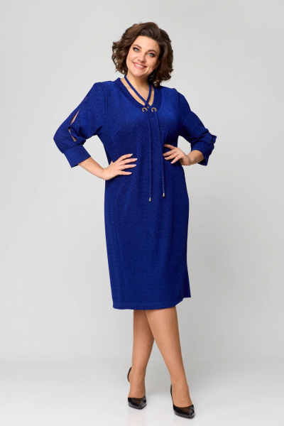 Платье в стиле Нарядное из хлопка с возможностью завязки Solomeya Lux 970 электрик - фото 6