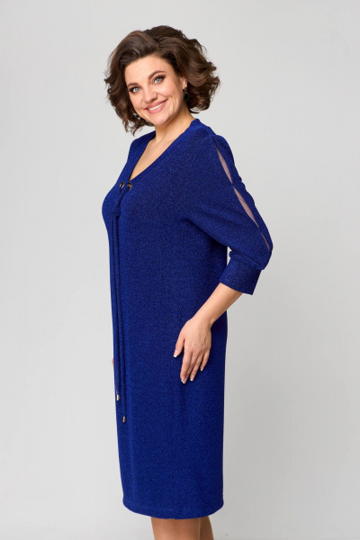 Платье в стиле Нарядное из хлопка с возможностью завязки Solomeya Lux 970 электрик - фото 3