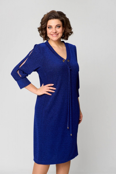 Платье в стиле Нарядное из хлопка с возможностью завязки Solomeya Lux 970 электрик - фото 1