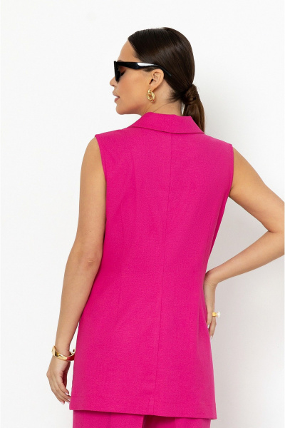 Летние розовые брюки-карго из текстиля с резинкой на поясе Lissana 4882 - фото 6