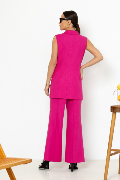 Летние розовые брюки-карго из текстиля с резинкой на поясе Lissana 4882 - фото 5