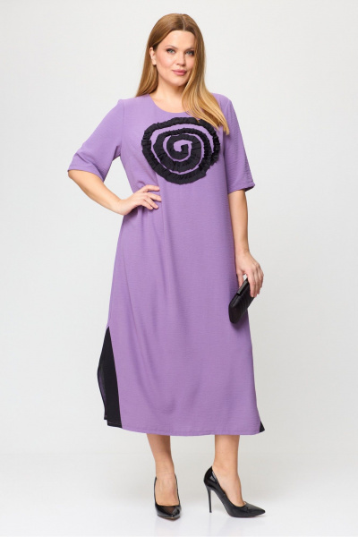 Легкое платье в стиле casual с цветочным декором Michel chic 2162 сирень - фото 1