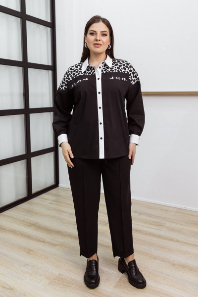 Блуза Daloria 6202 черный-белый - фото 2