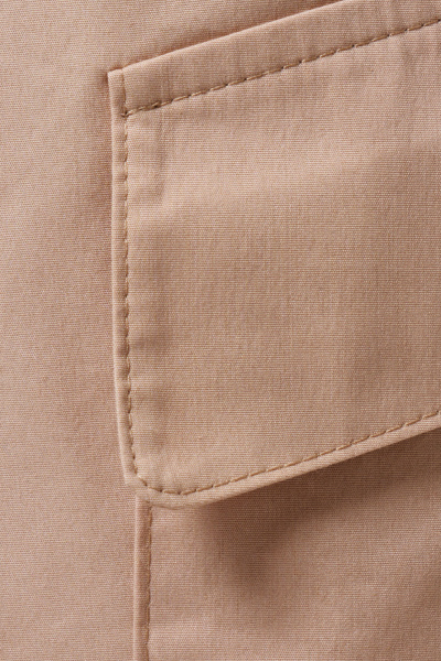 Бежевые хлопковые брюки с кулисами и карманами Панда 176160w бежевый - фото 3