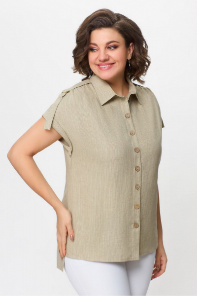 Легкая блуза из текстиля на каждый день DaLi 3661 беж - фото 3