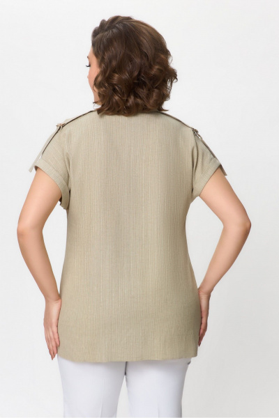 Легкая блуза из текстиля на каждый день DaLi 3661 беж - фото 2